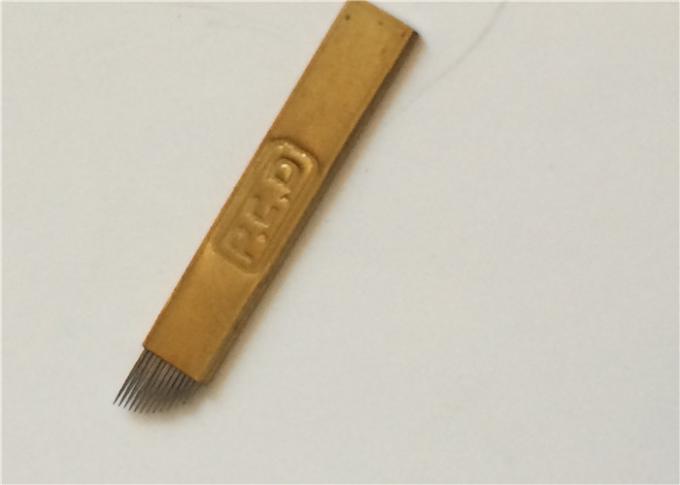 Golden PCD Tattoo Microblading Needles 0.5mm Thick อุปกรณ์แต่งหน้าถาวร 0
