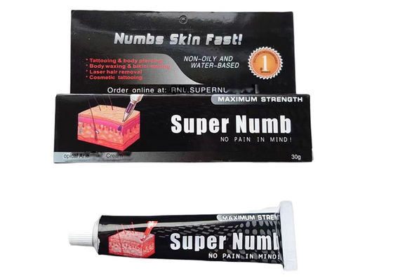 ประเทศจีน 30G ซุปเปอร์นัมบ์สัก ครีมหลับประสาทผิวสําหรับการสัก / เจาะร่างกาย ผู้ผลิต