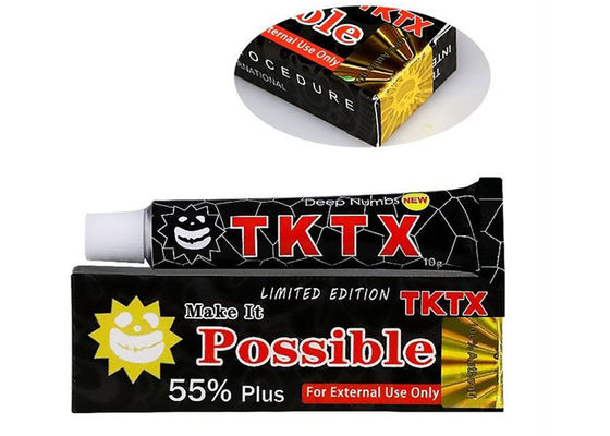 ประเทศจีน ครีมยาชาเฉพาะที่ Black Tktx 55% ครีมลบรอยสักด้วยเลเซอร์ 10g ผู้ผลิต