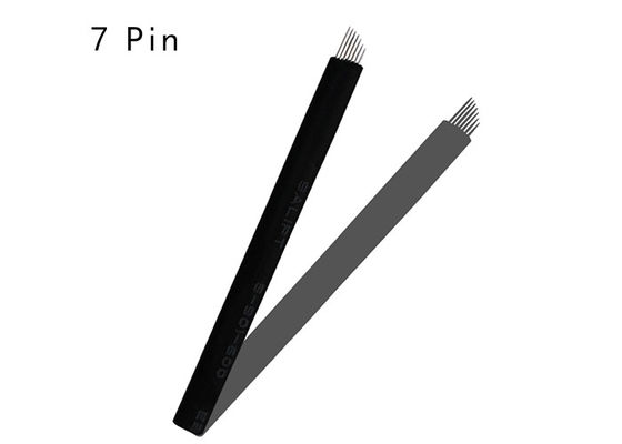 ประเทศจีน Black 7 Pins แต่งหน้า Eyebrow Liner Tattoo Blade ผู้ผลิต
