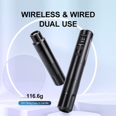 เครื่องสัก 10W Wireless Dermografo เครื่องแต่งหน้าแบบถาวรแบบไร้สาย เครื่อง RCA Connector เครื่องแต่งกาย ความยาว 24*132.4mm ผู้ผลิต