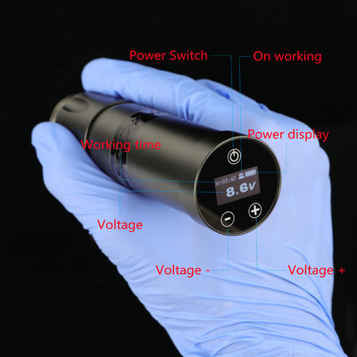 สแตนเลส 1800mAh NARW เครื่องสักไร้สาย 1-OLED จอจอสัมผัส แบตเตอรี่ปืนสักหมุนปากกาสักด้วยพลังงาน RCA ผู้ผลิต