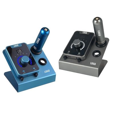 อุปกรณ์บดสีผิวหนังขนาดเล็กประเภทปืนไฟฟ้า SMP พร้อมเครื่องแต่งหน้าถาวร และเครื่องสักมอเตอร์สวิส สีฟ้าดํา ผู้ผลิต