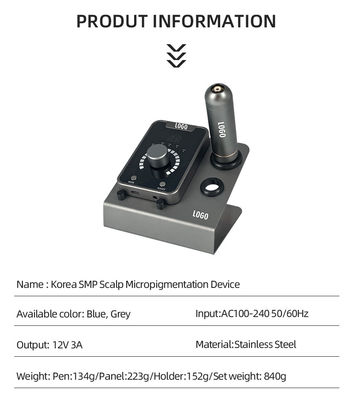 อุปกรณ์บดสีผิวหนังขนาดเล็กประเภทปืนไฟฟ้า SMP พร้อมเครื่องแต่งหน้าถาวร และเครื่องสักมอเตอร์สวิส สีฟ้าดํา ผู้ผลิต