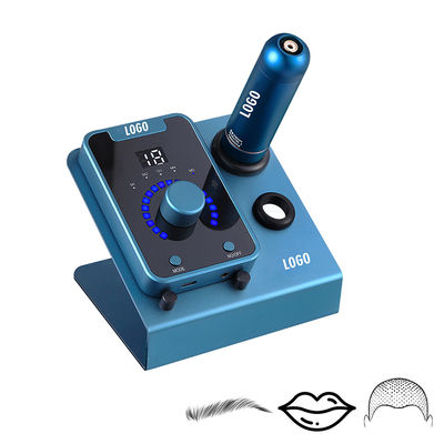 อุปกรณ์บดสีผิวหนังขนาดเล็กประเภทปืนไฟฟ้า SMP พร้อมเครื่องแต่งหน้าถาวร และเครื่องสักมอเตอร์สวิส สีฟ้าดํา ผู้ผลิต