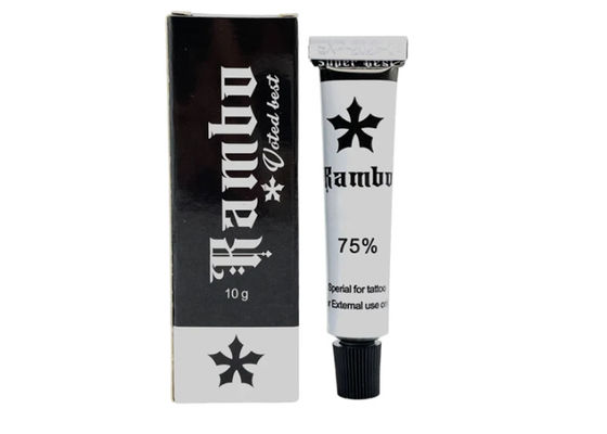 ครีมทาชาเฉพาะที่สำหรับสักถาวร RAMBO Painless Permanent Makeup ขนาด 10 กรัม