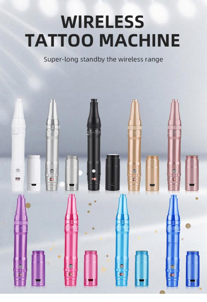 เครื่องสักคิ้วแบบแบตเตอรี่มืออาชีพ พร้อมกระเด็นเข็มขนาด 0-3.5 มม. และการออกแบบไร้สาย 0