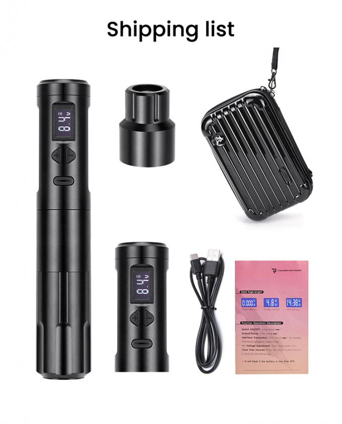 เครื่องสัก 10W Wireless Dermografo เครื่องแต่งหน้าแบบถาวรแบบไร้สาย เครื่อง RCA Connector เครื่องแต่งกาย ความยาว 24*132.4mm 9