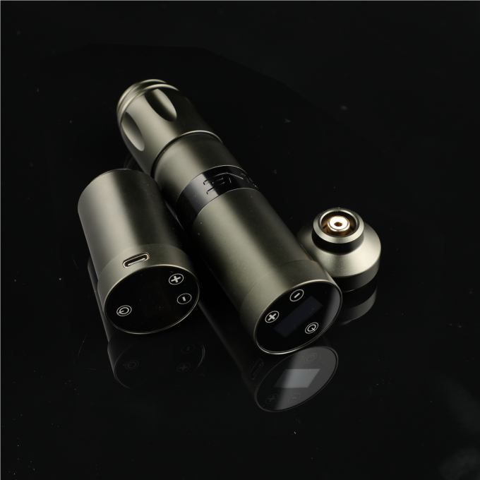 สแตนเลส 1800mAh NARW เครื่องสักไร้สาย 1-OLED จอจอสัมผัส แบตเตอรี่ปืนสักหมุนปากกาสักด้วยพลังงาน RCA 7