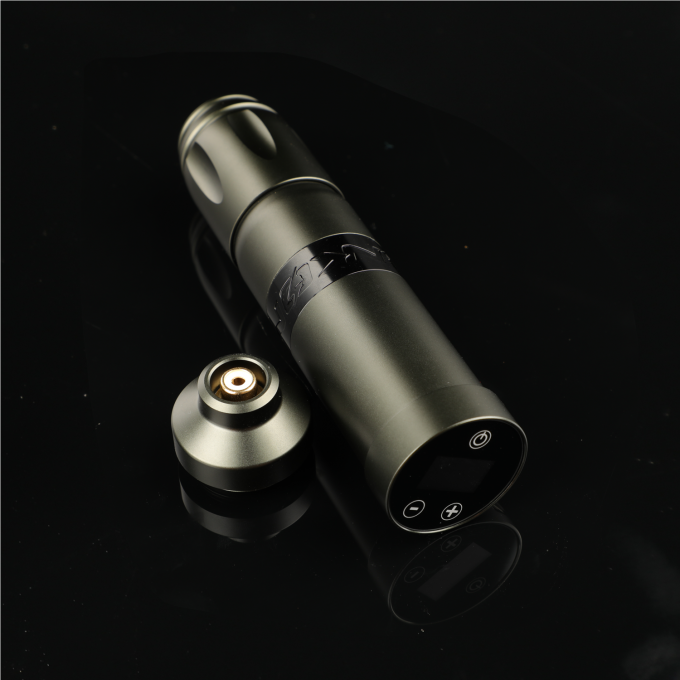 สแตนเลส 1800mAh NARW เครื่องสักไร้สาย 1-OLED จอจอสัมผัส แบตเตอรี่ปืนสักหมุนปากกาสักด้วยพลังงาน RCA 8