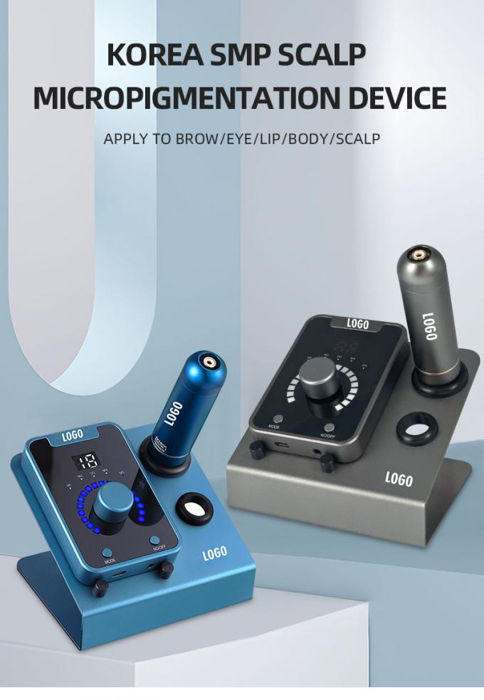 อุปกรณ์บดสีผิวหนังขนาดเล็กประเภทปืนไฟฟ้า SMP พร้อมเครื่องแต่งหน้าถาวร และเครื่องสักมอเตอร์สวิส สีฟ้าดํา 0