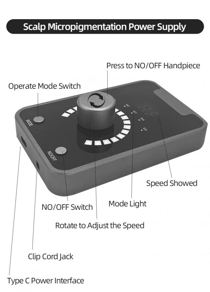 อุปกรณ์บดสีผิวหนังขนาดเล็กประเภทปืนไฟฟ้า SMP พร้อมเครื่องแต่งหน้าถาวร และเครื่องสักมอเตอร์สวิส สีฟ้าดํา 3