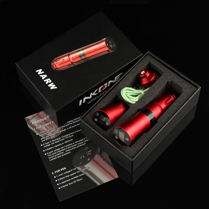INKONE NARW แบรนด์ ดิจิตอล LCD หน้าจอสัมผัส 1800mAh แบตเตอรี่ ปากกาสัก Micropigmentation Machine เครื่องสักไร้สาย 16