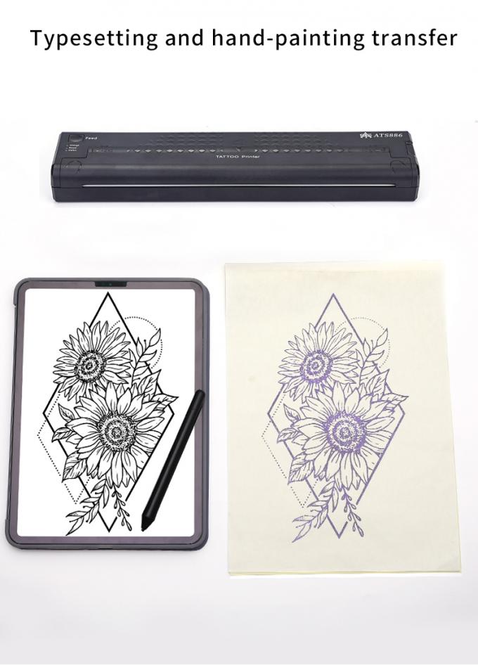 12000mAh มินิ Tattoo Stencil Printer เครื่องสําเนาไฟฟ้า เครื่องถ่ายเอกสาร เครื่องพิมพ์โอนไร้สาย เครื่องพิมพ์สัก 16