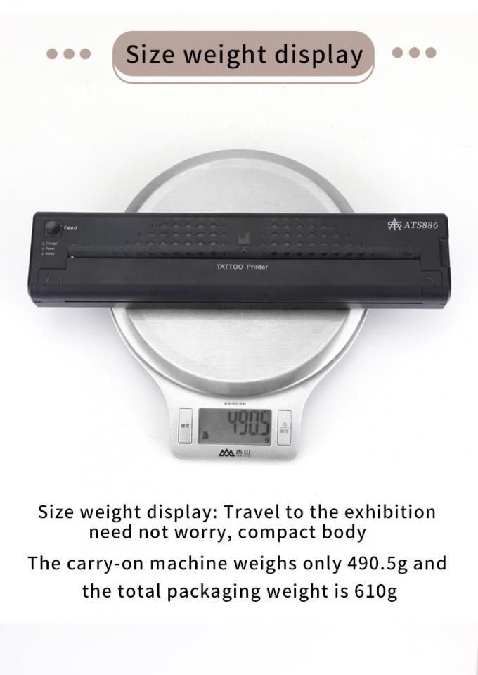 12000mAh มินิ Tattoo Stencil Printer เครื่องสําเนาไฟฟ้า เครื่องถ่ายเอกสาร เครื่องพิมพ์โอนไร้สาย เครื่องพิมพ์สัก 24