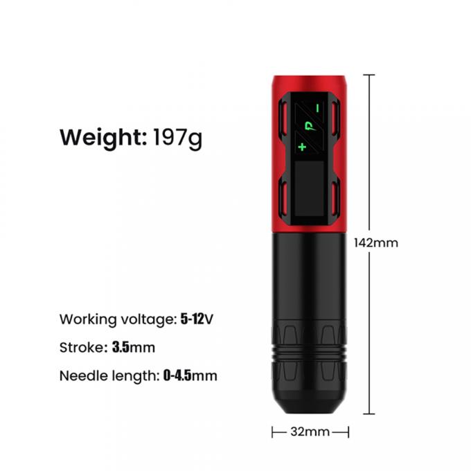 แบตเตอรี่โรตารีดิจิตอล Coreless Tattoo Gun ปากกาสัก 1800 Mah เครื่องสักไร้สาย 10